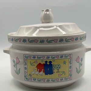 Vintage Pfaltzgraff Folk Art Covered Casserole Dish w/ Lid – Country Farmhouse